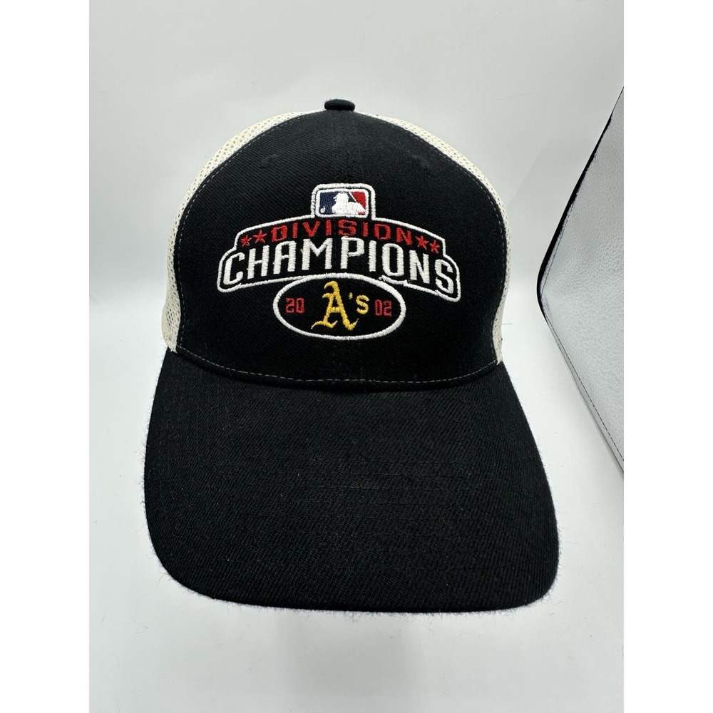 Oakland A's Division Champions 2002 MLB Mesh Snapback Hat Clubhouse